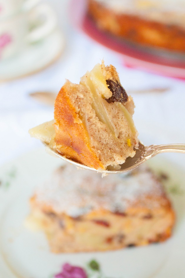 Russian Apple Cake Recipe - Sharlotka with Dried Fruits and Nuts